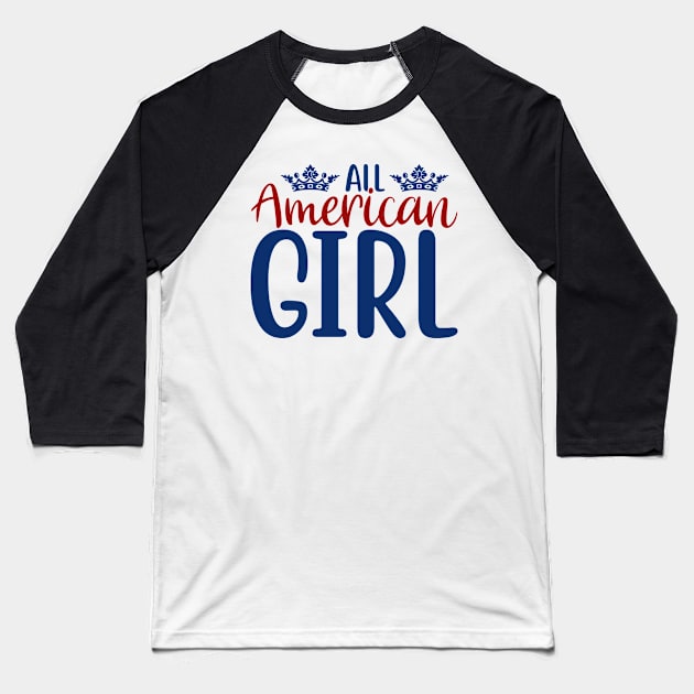 All America Girl Baseball T-Shirt by Saldi